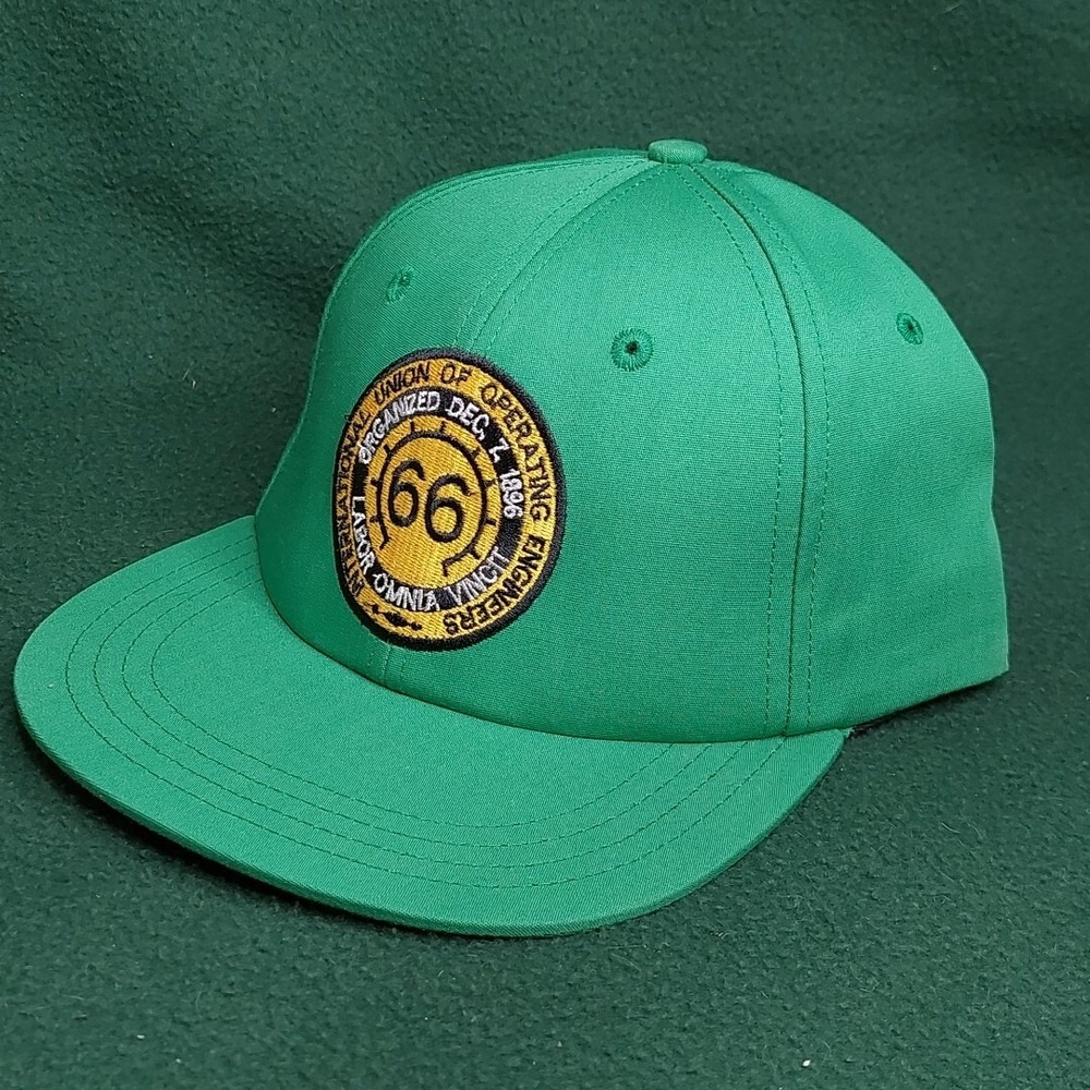 IUOE LOCAL 66 Youngstown, OH Adjustable Size Cap Solid Green Hat Made in USA